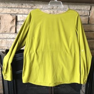 L | Silky Chartreuse Banana Republic Top